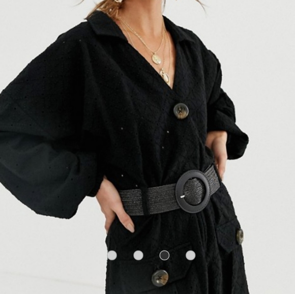 ASOS Dresses & Skirts - ASOS broderie shirt dress with woven belt ASOS Dresses & Skirts - ASOS broderie shirt dress with woven belt